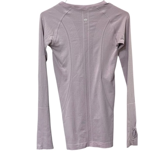 Lululemon Swiftly Tech Long Sleeve Crew Smoky Blush Light Pink Thumbholes Sz 4 - Picture 7 of 9